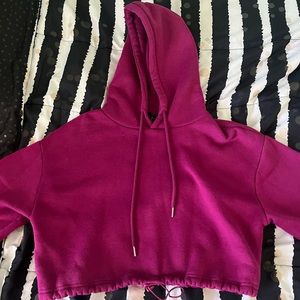 Forever 21 Cropped Drawstring Hoodie